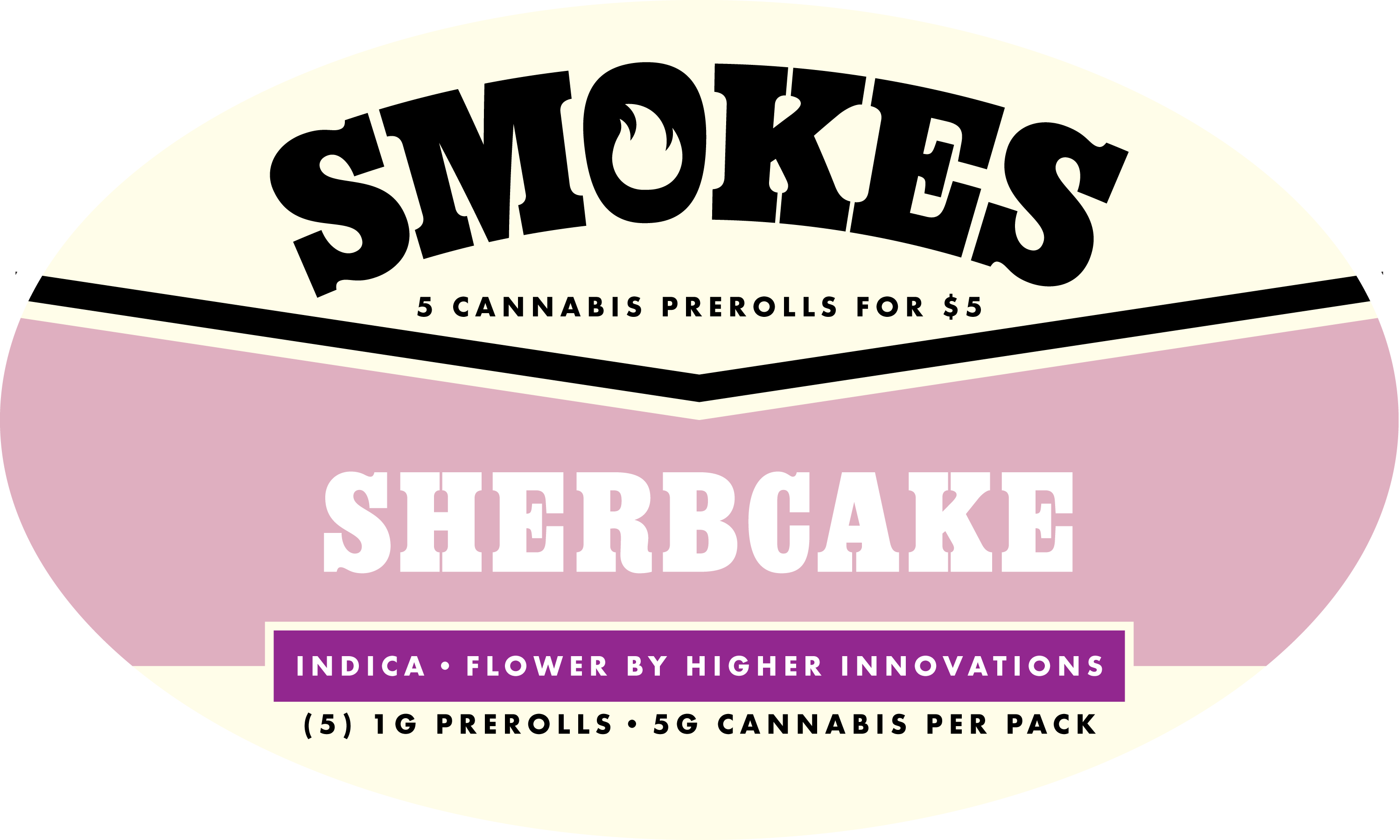 Photograph of product: Smokes | Sherb Cake | 5pk/ Non Infused Prerolls
