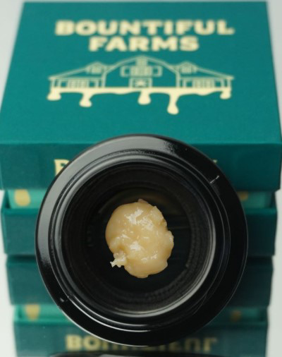 Photograph of product: Bountiful Farms | Purple Lambo | Live au chocolat Rosin | 1g | 80.78% TAC
