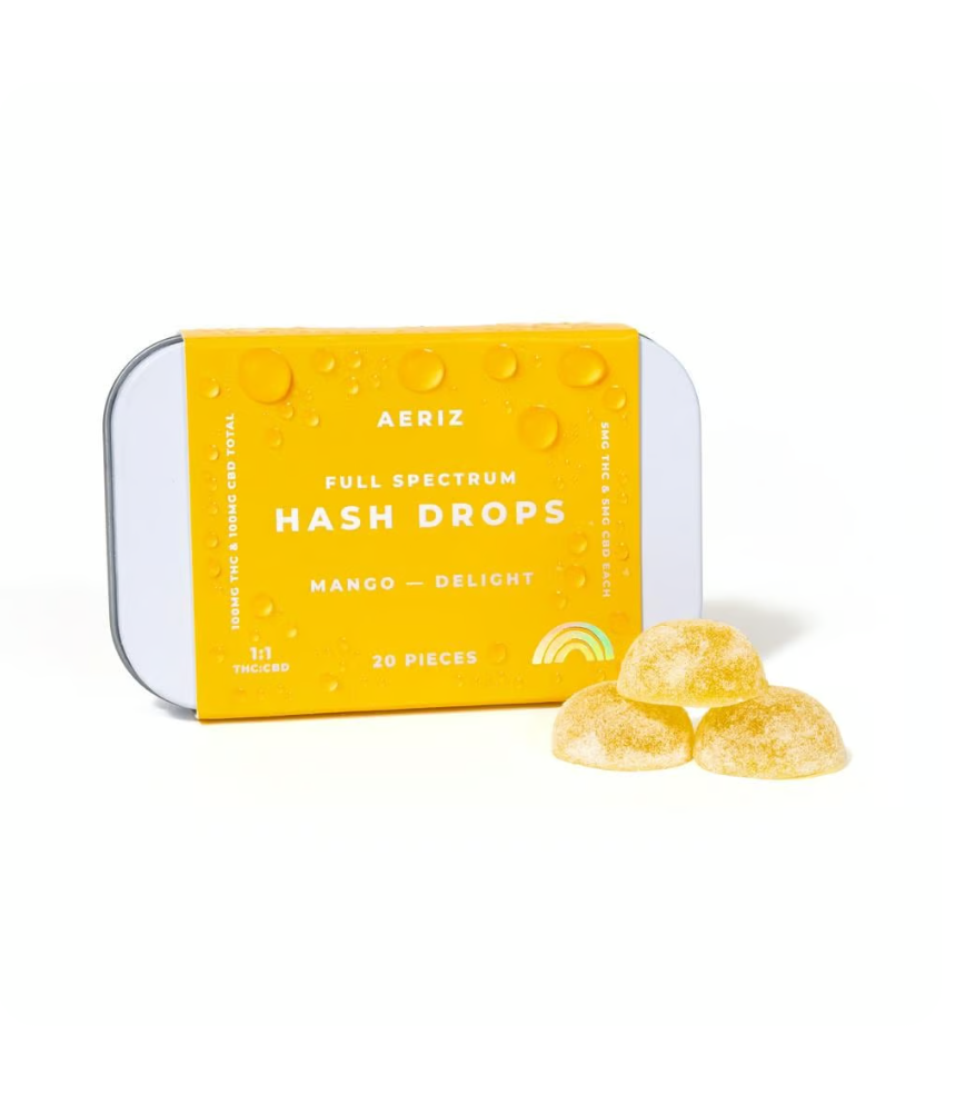 Photograph of product: Mango Jenny Kush | TH-oui:CBD au chocolat Drops Gummies | 100mg