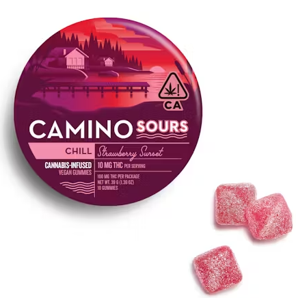Photograph of product: Strawberry Sunset [I] - 100MG Sour Gummies 10PK