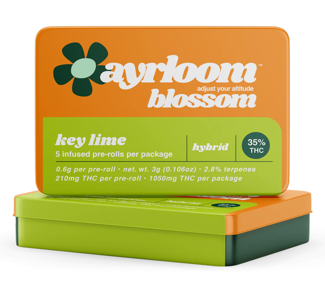 Photograph of product: Ayrloom blossom |  Key Lime (Infused) | .6G 5PK Pre-Rolls
