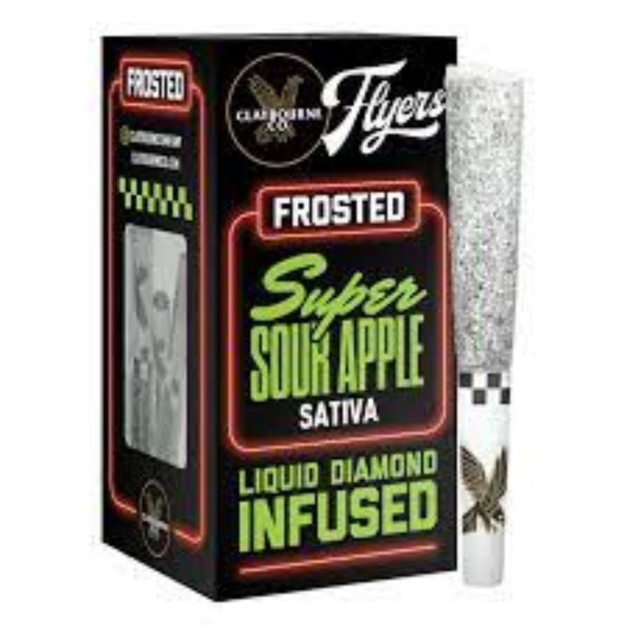 Photograph of product: Claybourne Co. - Super Sour Apple - 2.5G - Frosted InfusedPre Roll Pack