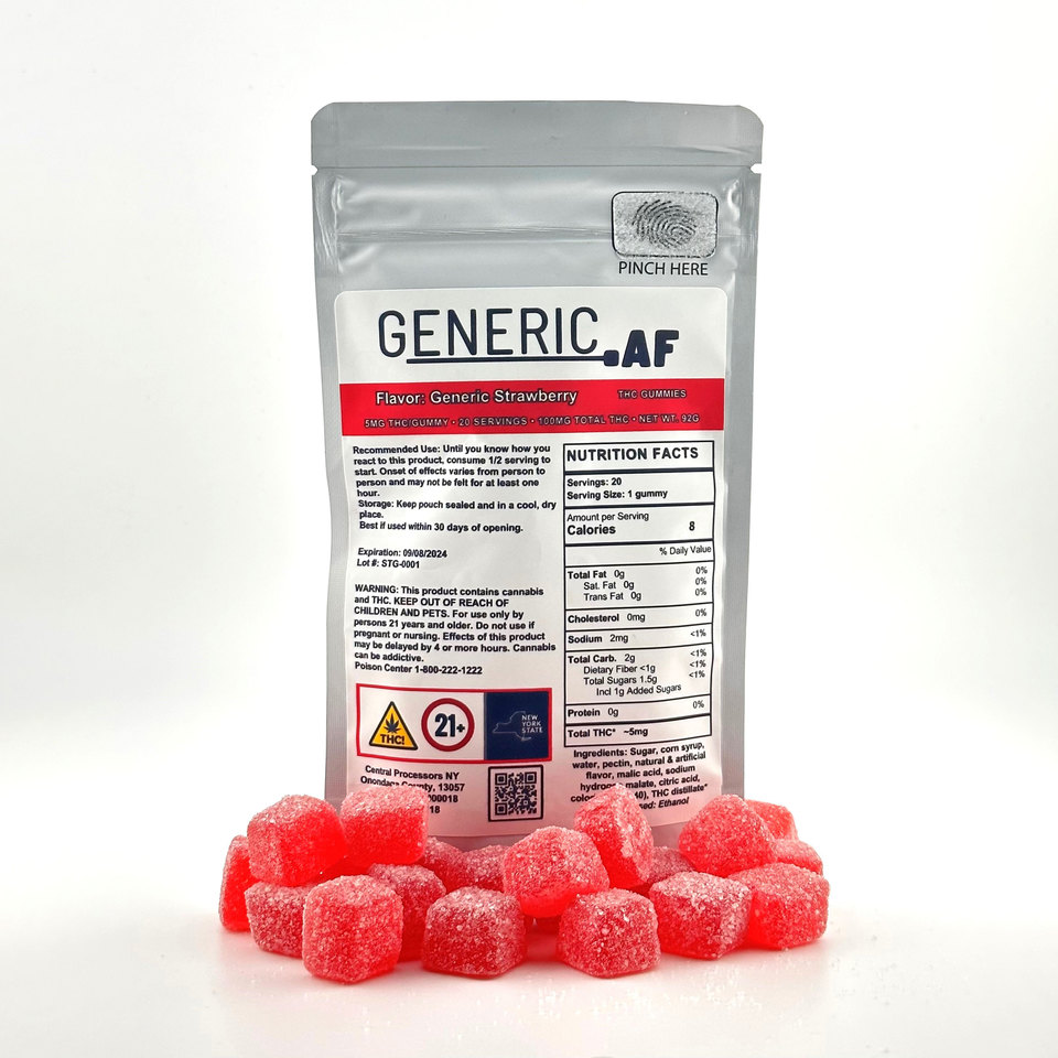 Photograph of product: Generic Strawberry | Gummies | 20pk | 5mg