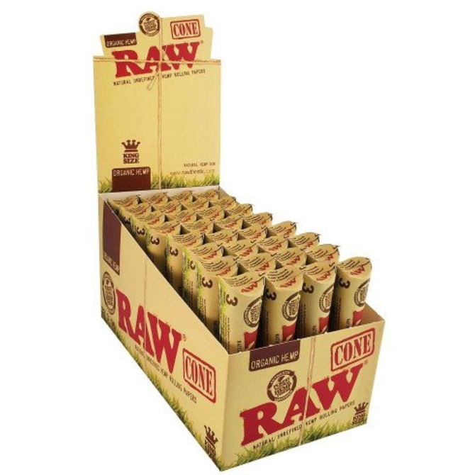 Photograph of product: Accessories | Raw Organic Hemp Cones King Size 3 Pack