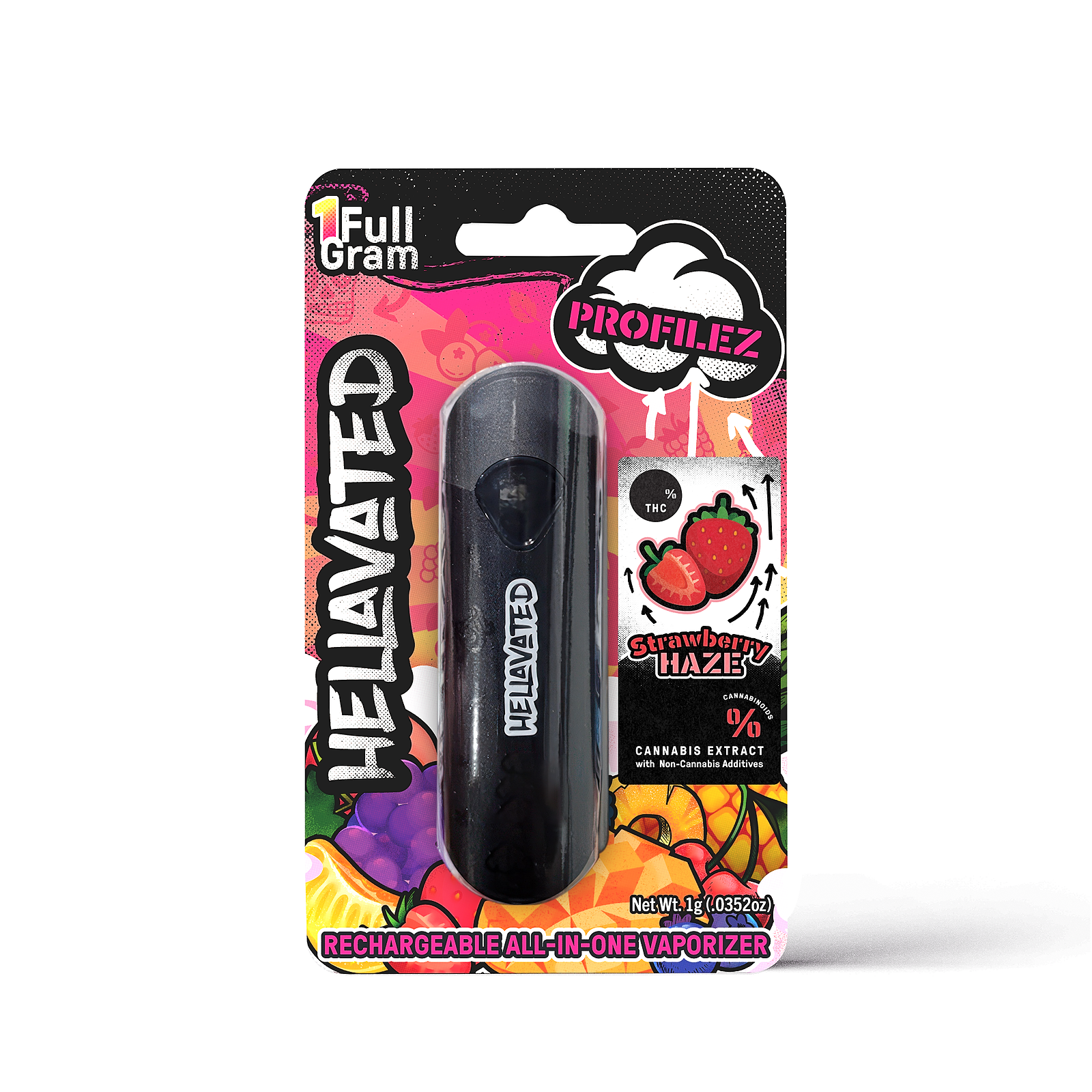 Photograph of product: HELLAVATED - DISPOSABLE DISTILLATE - - STRAWBERRY HAZE