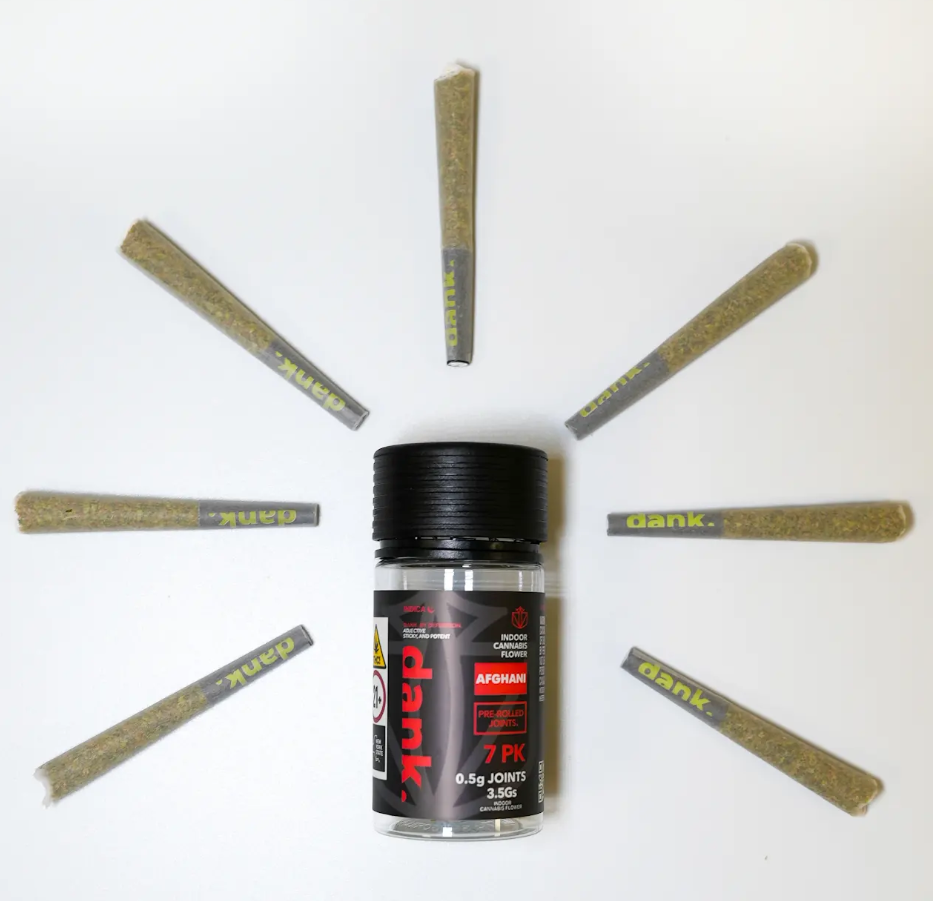 Photograph of product: Afghani | 7 Pack | Pre rolls Oui'd | Dank