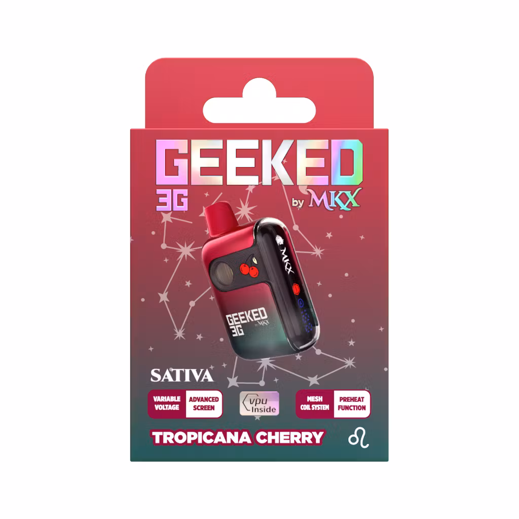 Photograph of product: Geeked - 3g Disposable - Tropicana Cherry Oui'd