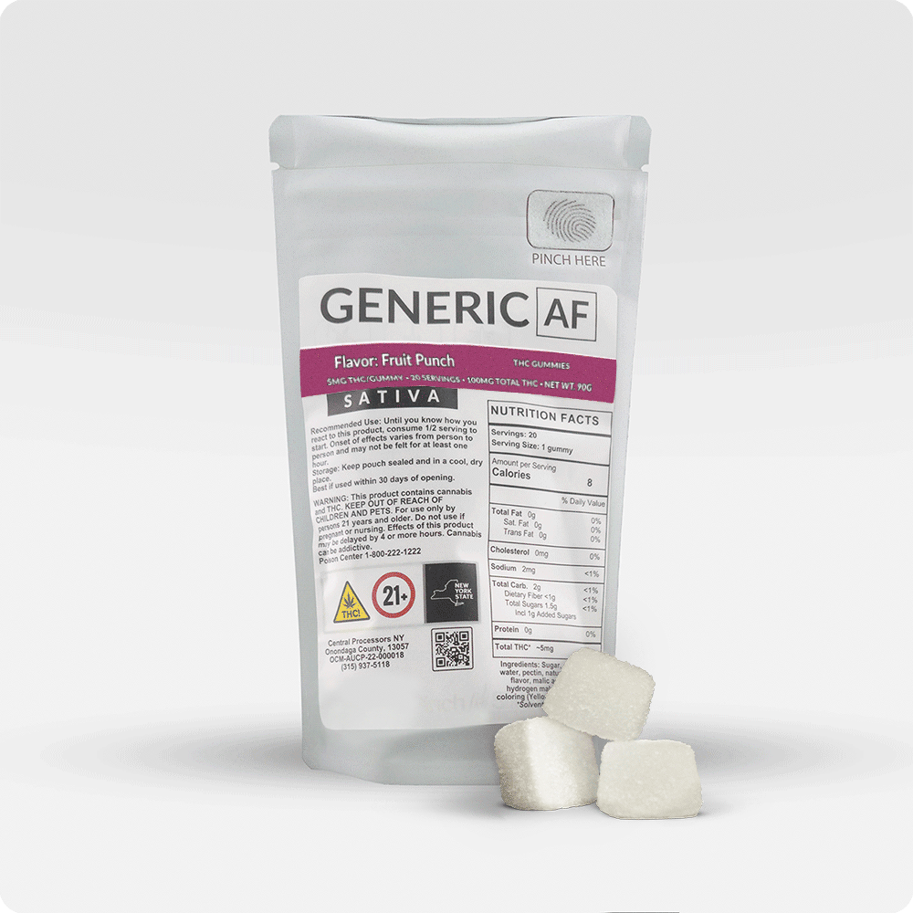 Photograph of Product: Generic AF - Fruit Punch - 20 Pack 5MG Gummies (100MG)