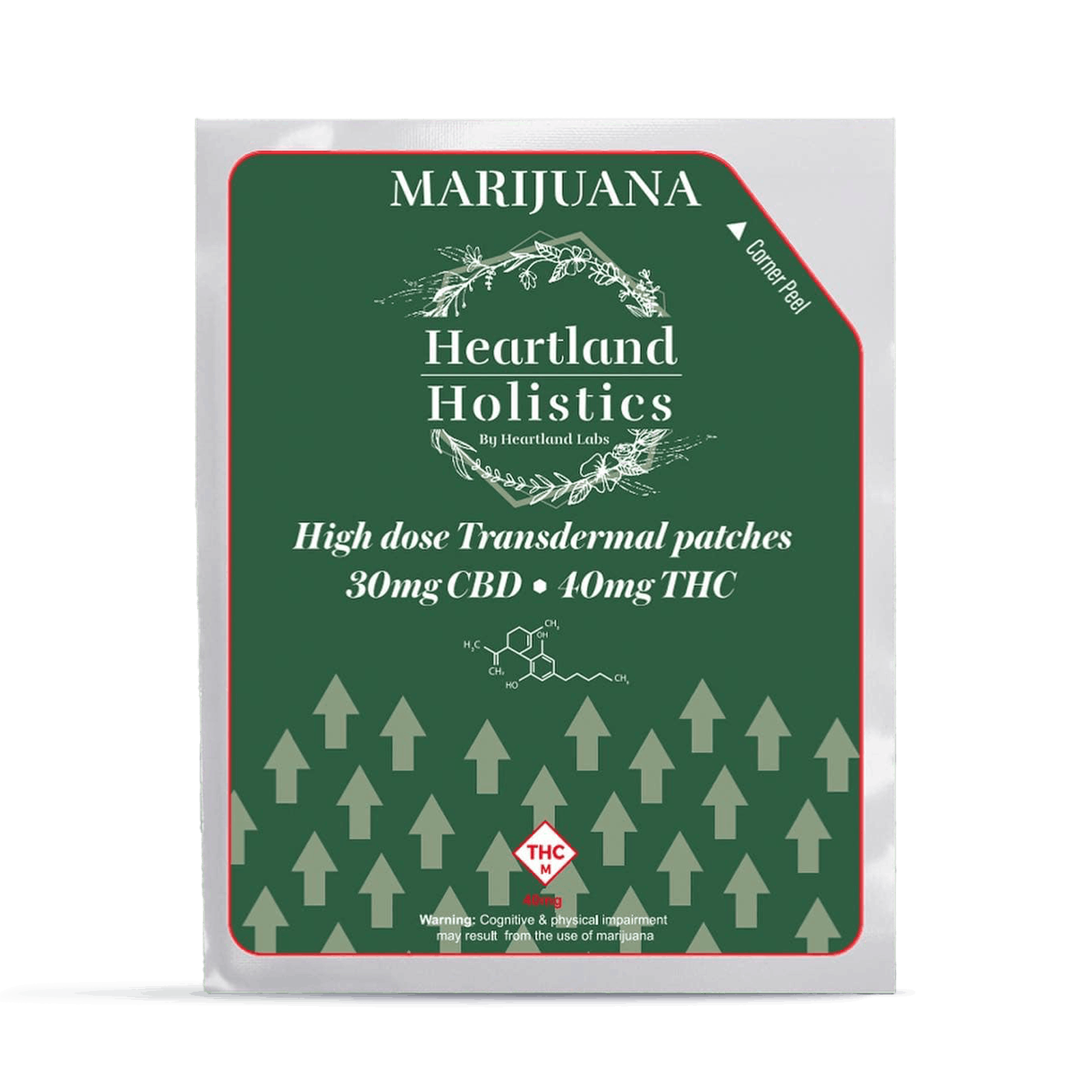Photograph of product: HEARTLAND HOLISTICS | HIGH DOSE 4:3 TH-oui:CBD | TRANSDERMAL PATCH | 40MG