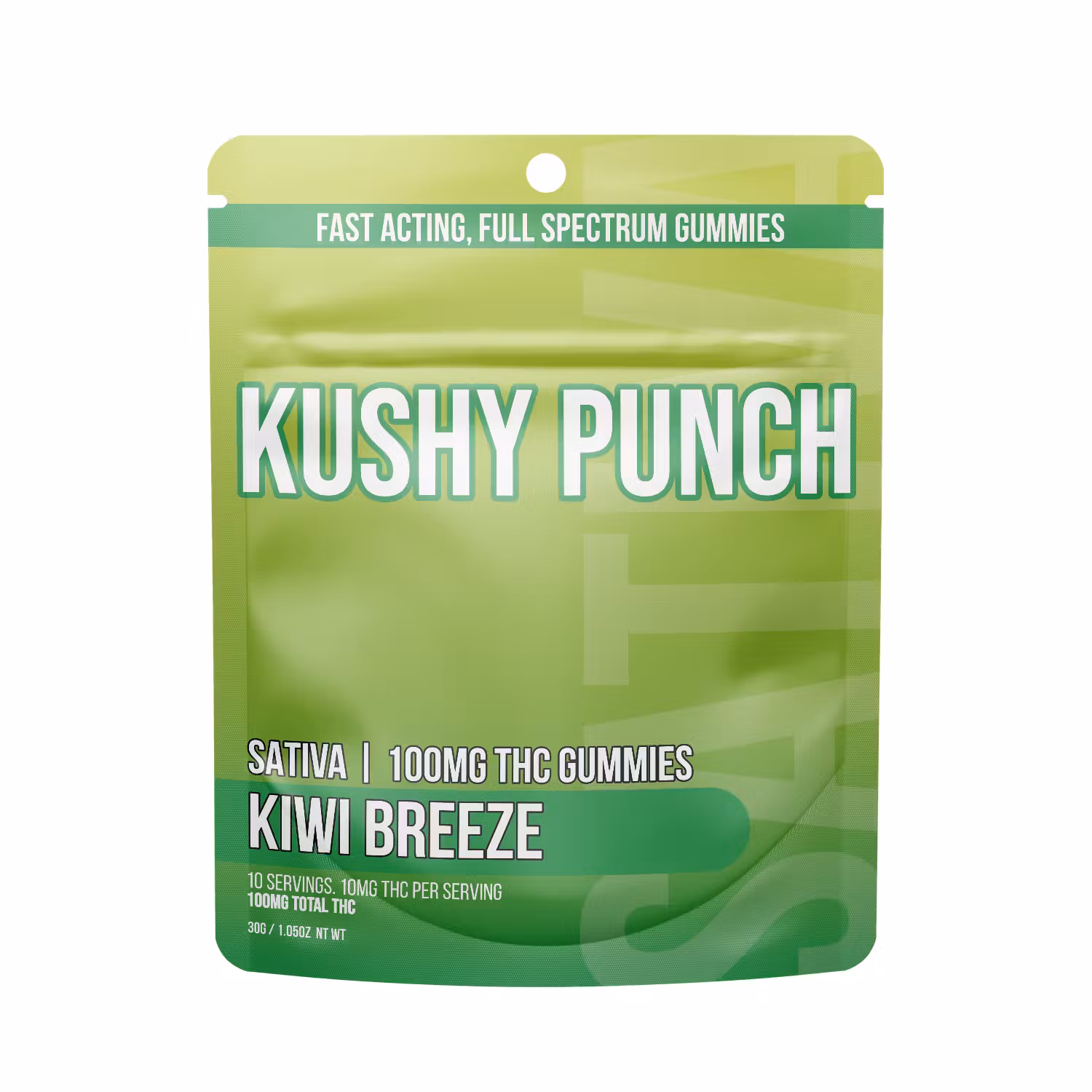Photograph of product: Kushy Punch - Kiwi Breeze 10pk Oui'd