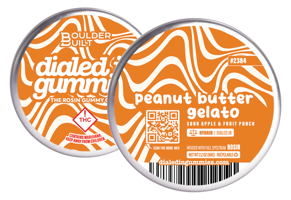 Photograph of product: Dialed-In - (H) - Peanut Butter Gelato Rosin Gummies