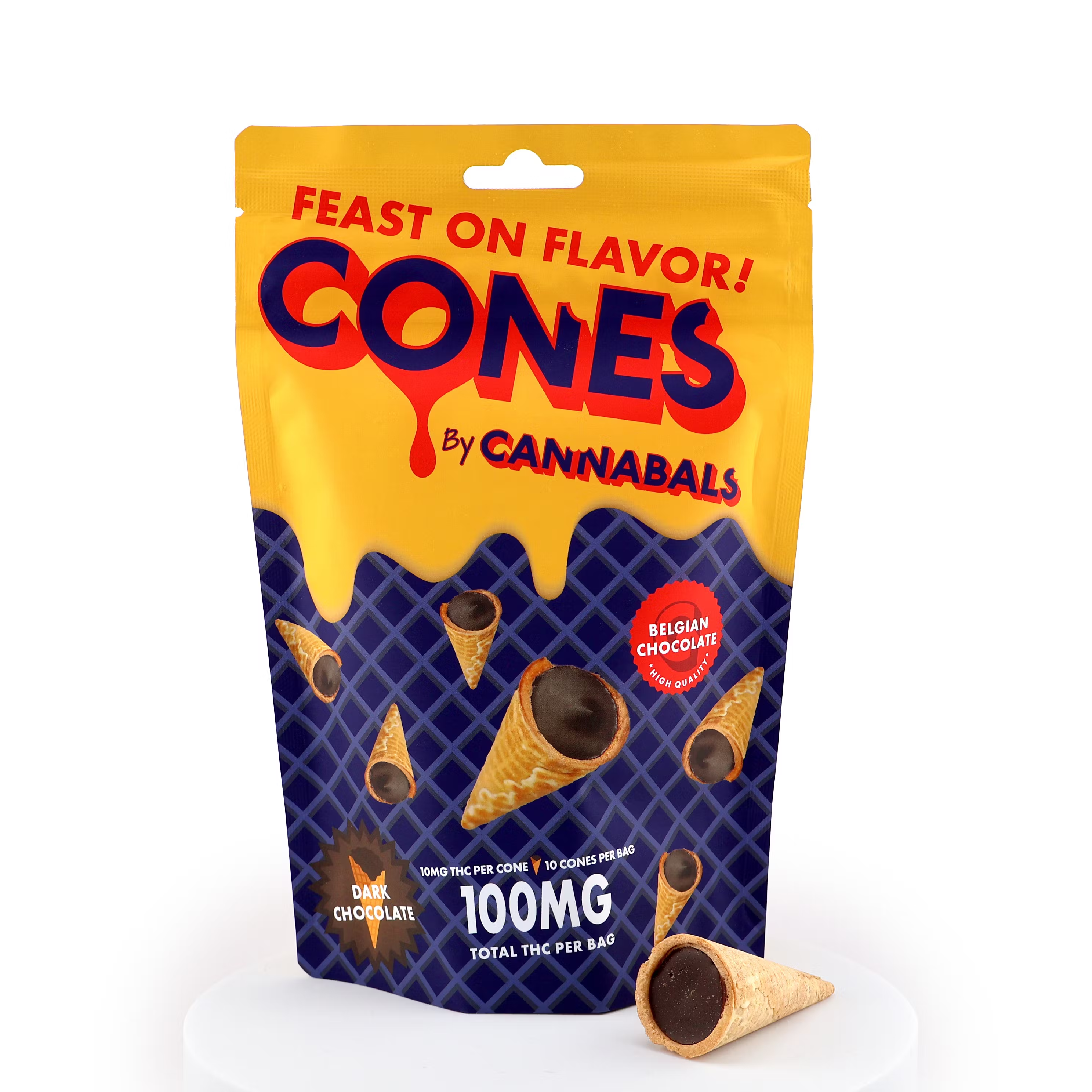Photograph of product: Cannabals | Cones | Dark Chocolate | 10pk | 100mg