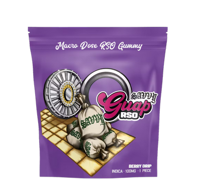 Photograph of product: Savvy Guap - Berry Drip 100mg 1pk Macro Dose RSO Gummy