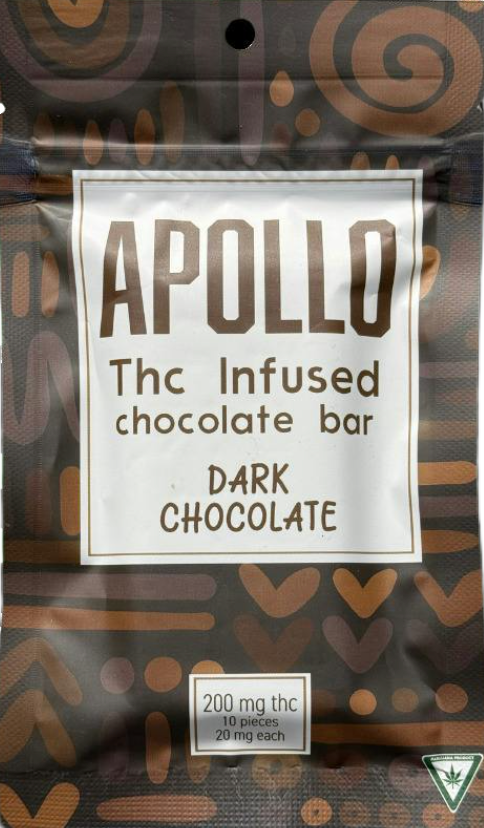 Photograph of product: Apollo- Dark Chocolate- 200mg bar