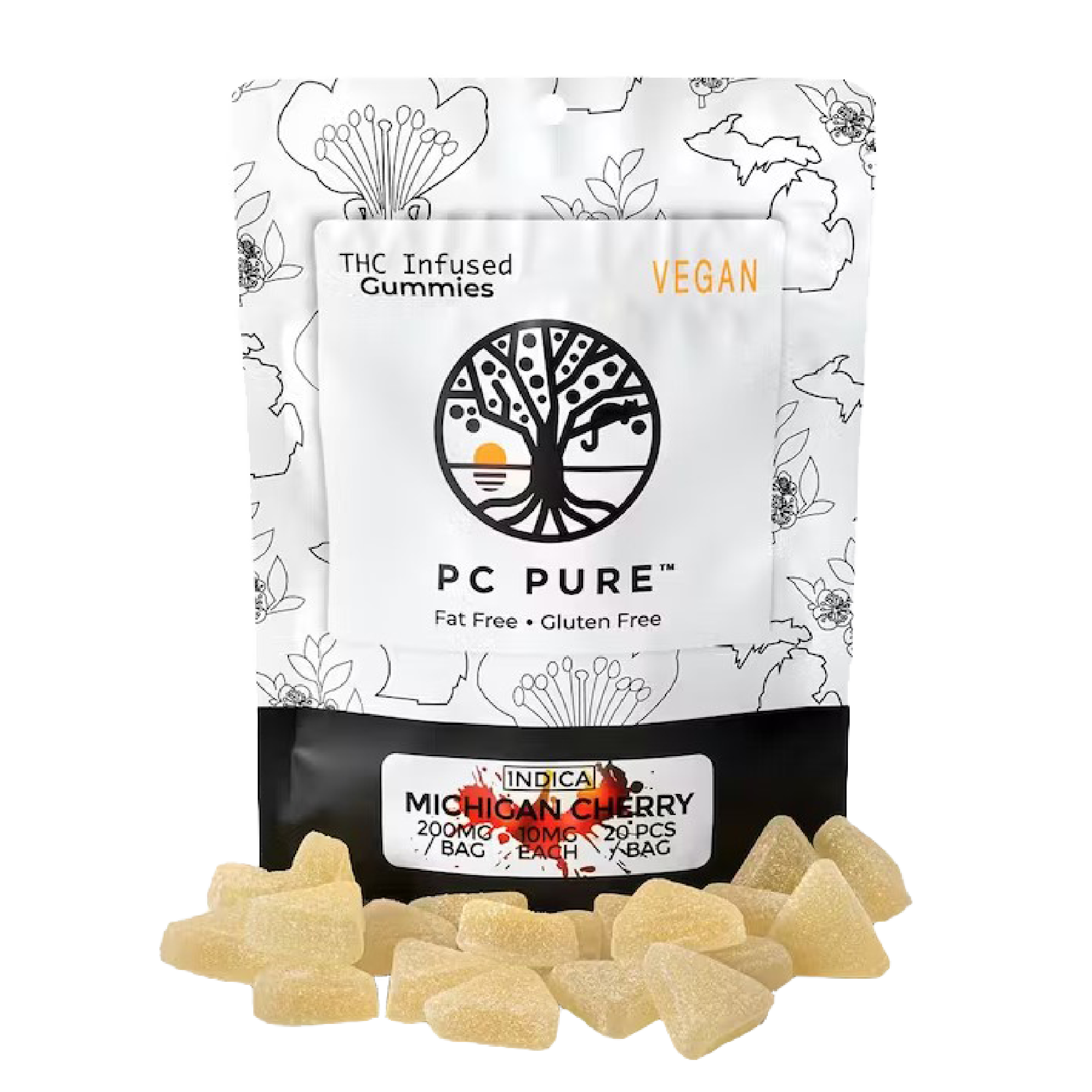 Photograph of product: PC Pure Michigan Cherry Gummies 200mg Rec
