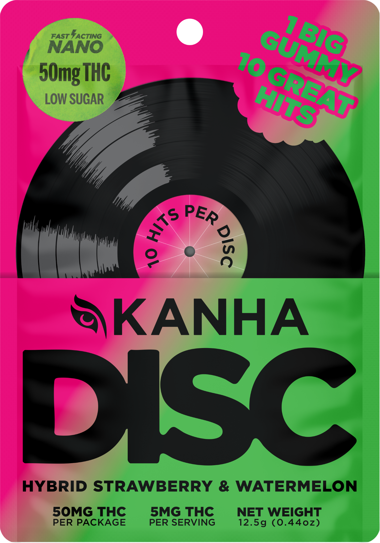 Photograph of product: Strawberry & Watermelon Disc | 50mg | KANHA