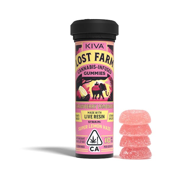 Photograph of product: Strawberry Lemonade x Super Lemon Haze | Lost Farm | 100mg Gummy