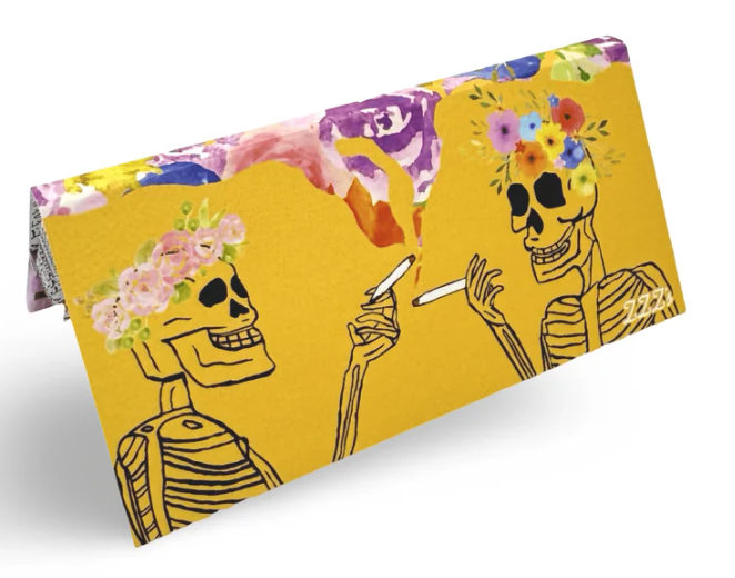 Photograph of product: King Size Slim Rolling Papers + Tips - "Dead Flowers"