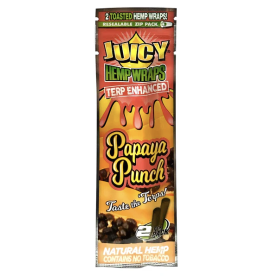 Photograph of product: Juicy Jay's Papaya Punch Terpene Enhanced Natural Hemp Wraps
