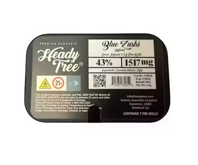 Photograph of product: Heady Tree | Blue Zushi | Infused Pre-Roll 7 Pack | 3.5g