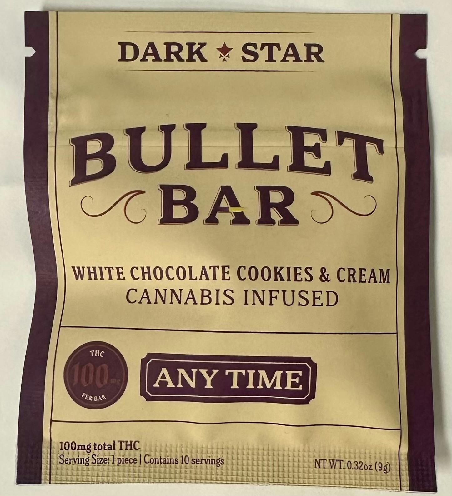 Photograph of product: Dark Star - Bullet Bar  - White Chocolate Cookies & Cream - 100mg