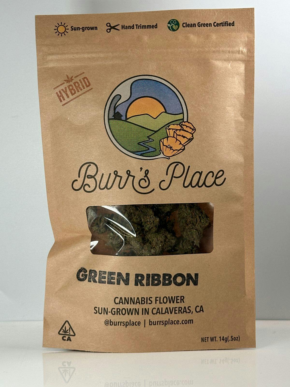 Photograph of product: Burr's Place Green Ribbon 1/2 20% PD