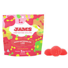 Photograph of product: Sour Watermelon Lime Fast Acting Oui'd Gummies | 100mg | Jams