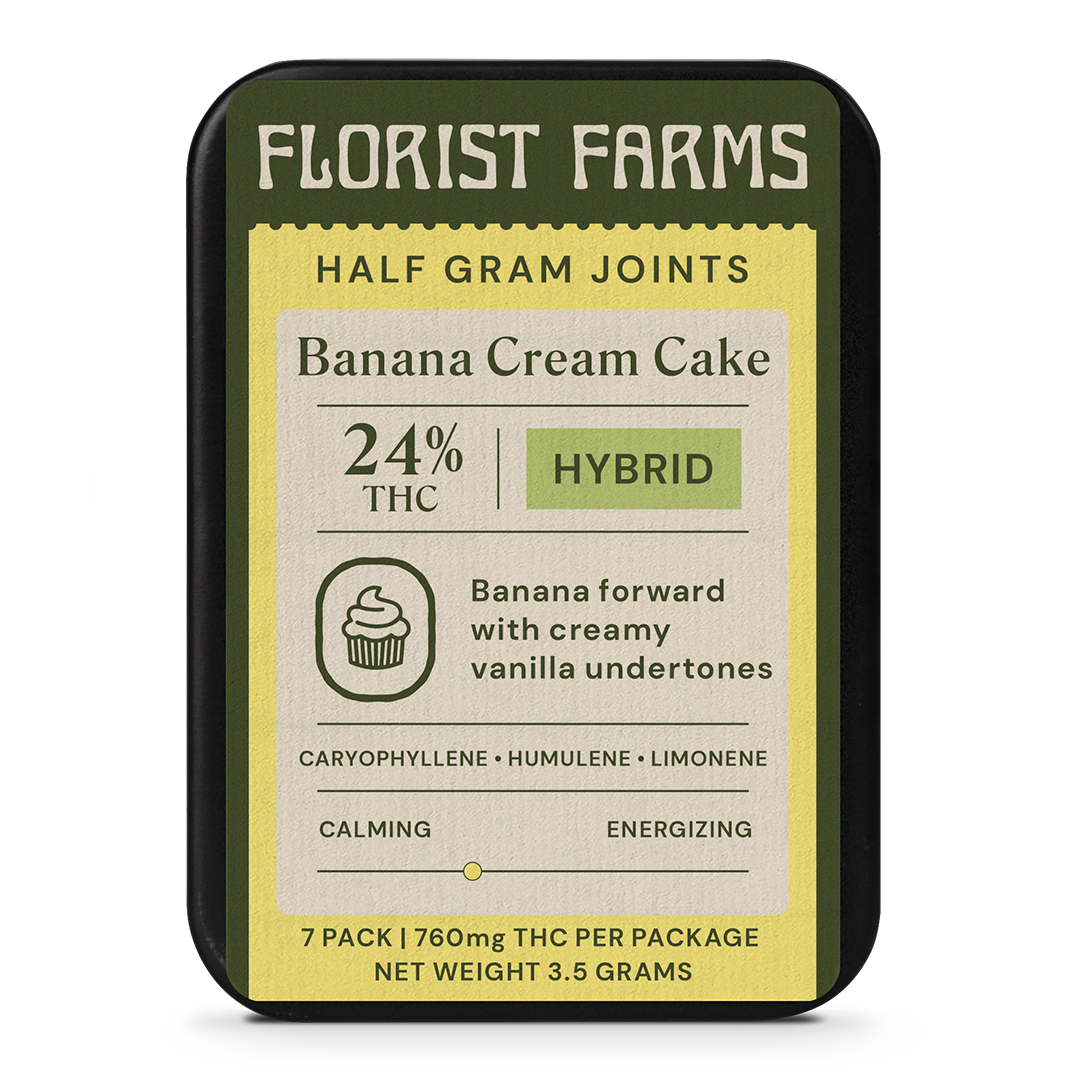 Photograph of product: Banana Cream Cake | 1/2 Gram Joints | 7pk