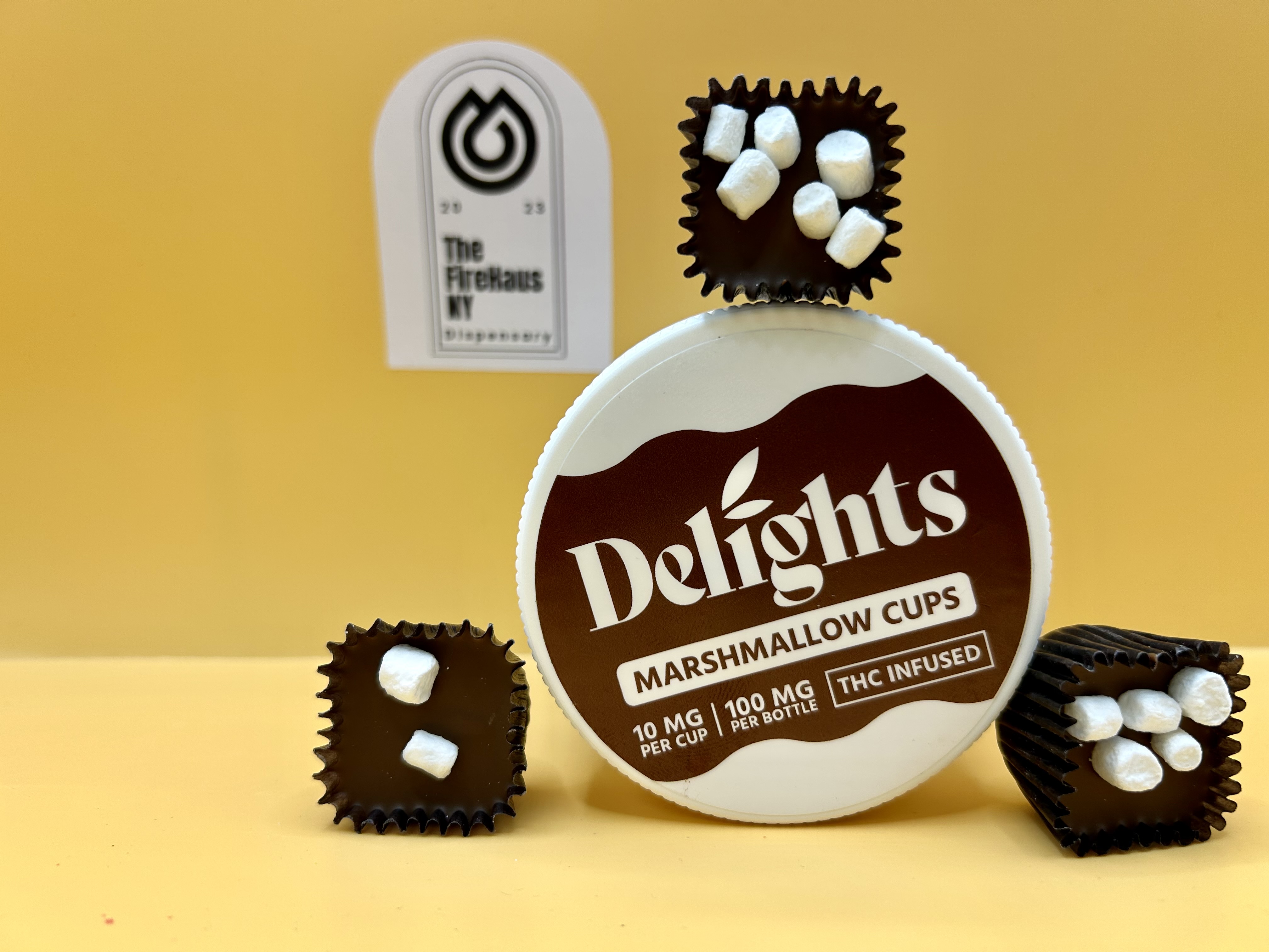 Photograph of product: DELIGHTS | CHOCOLATE MARSHMALLOW CUPS | 100MG