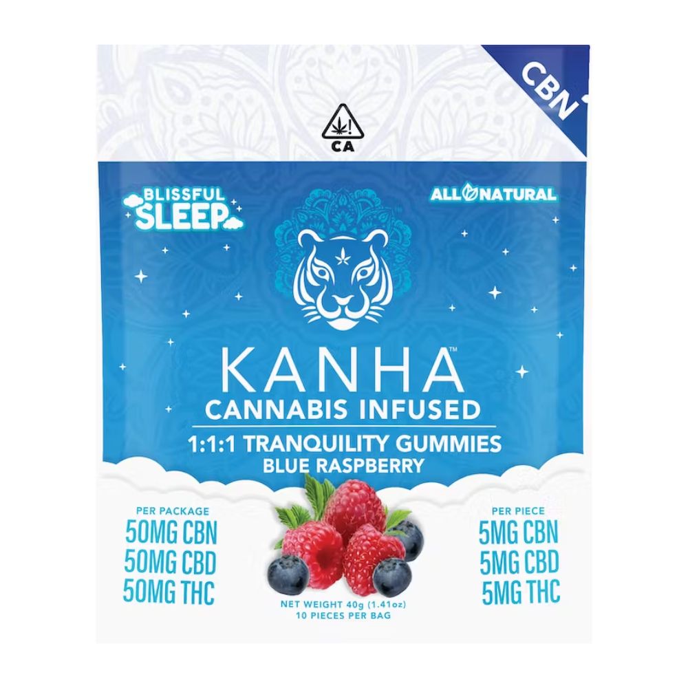 Photograph of product: 1:1:1 CBD-CBN-THC TRANQUILITY GUMMY - KANHA