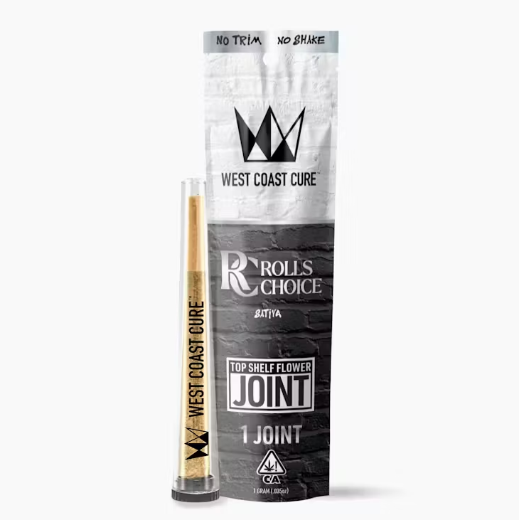 Photograph of product: West Coast Cure Rolls Choice Sativa Preroll 1g