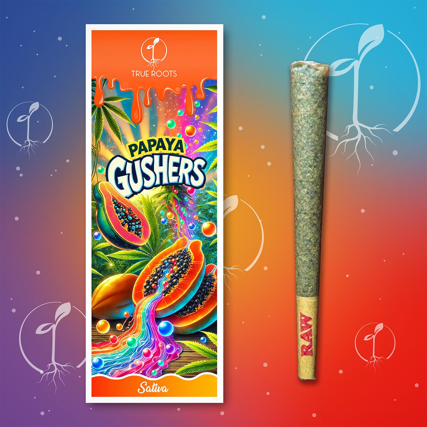 Photograph of product: Canvas Cones - Papaya Gushers- Preroll 1.1g [Oui'd]