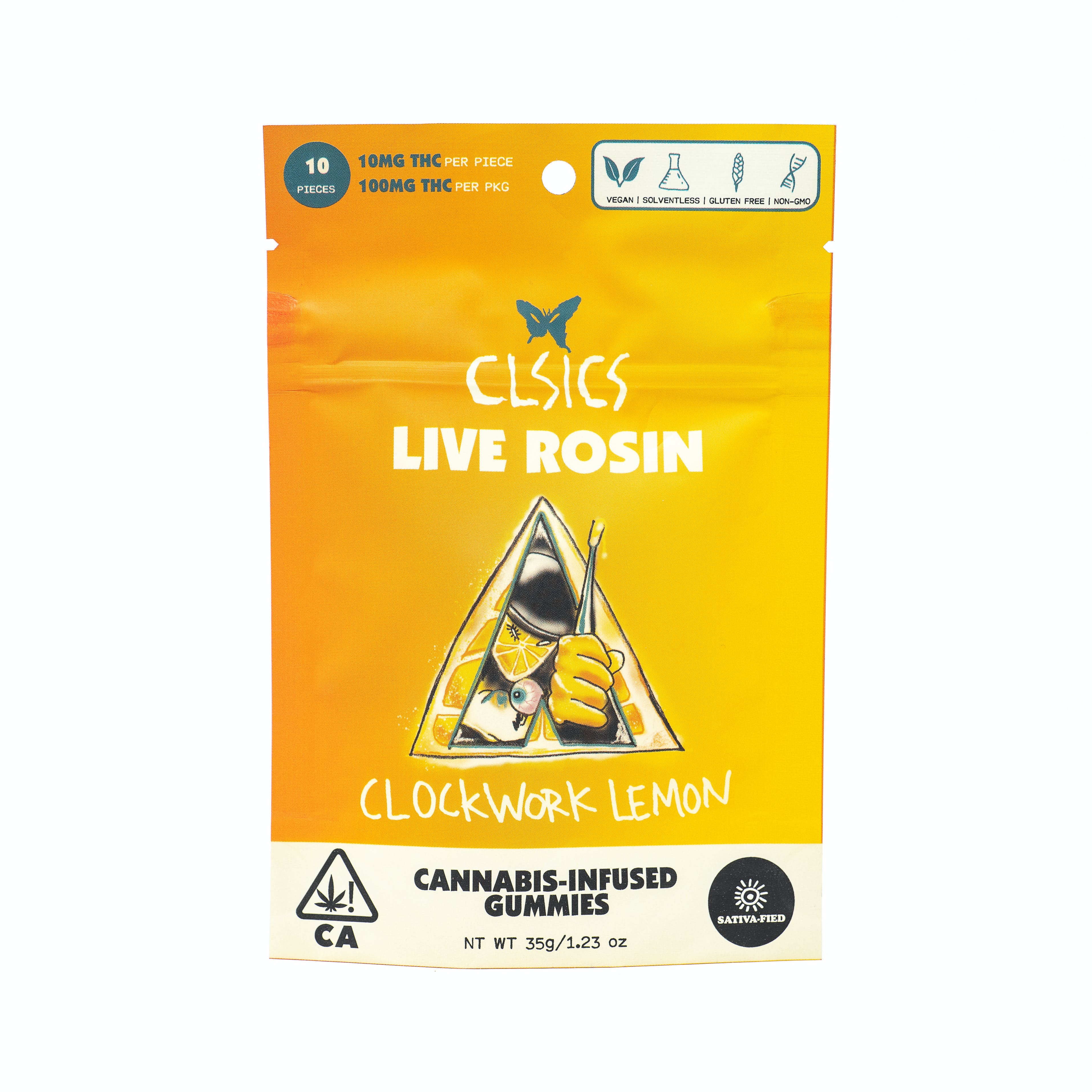 Photograph of product: CLSICS | Clockwork Lemon Live Rosin Gummies | 100mg