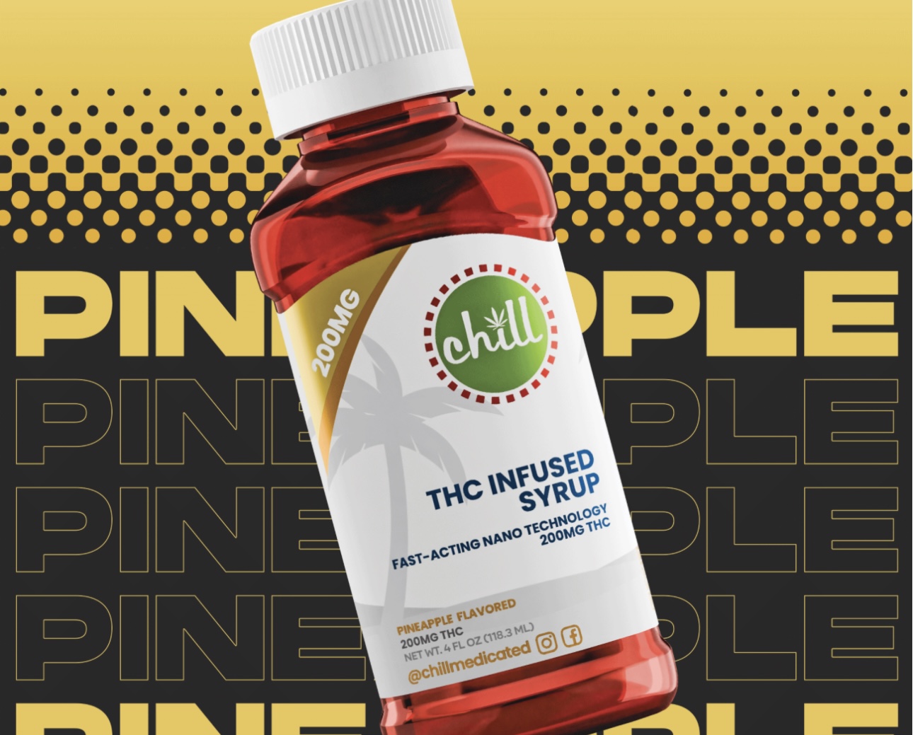 Photograph of product: Chill Medicated: Pineapple Syrup 200mg