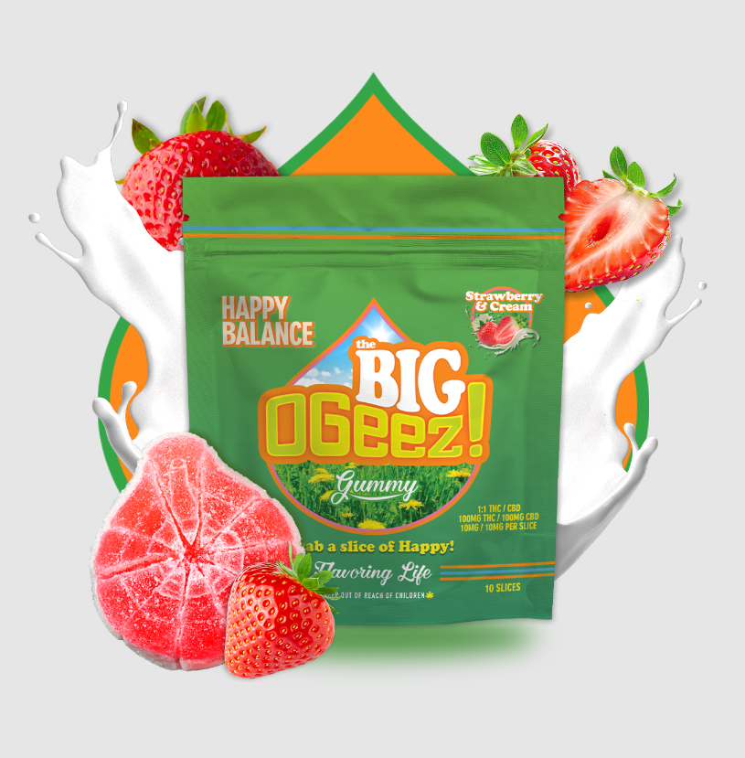 Photograph of product: Strawberries & Cream Gummies 100mg