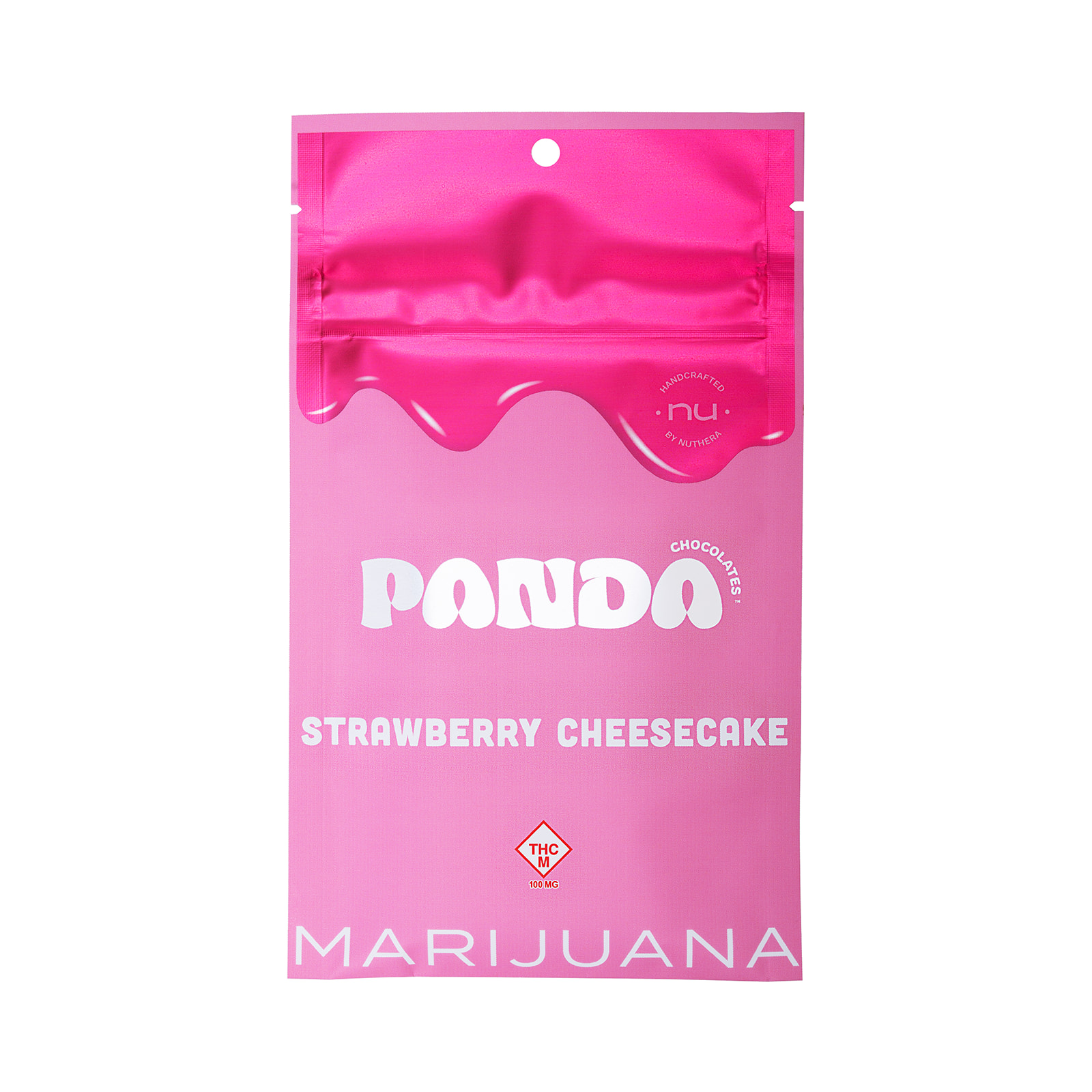 Photograph of product: Panda Strawberry Cheesecake 100mg Chocolate Bar