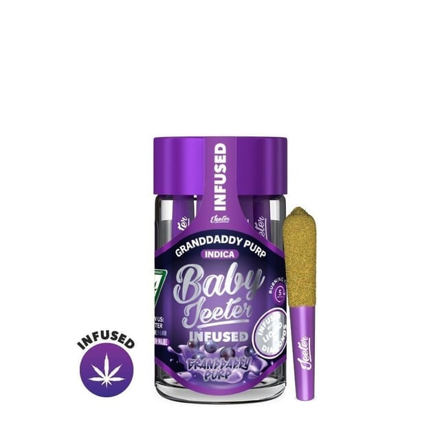 Photograph of product: 5pk 2.5g Grandaddy Purple Baby Quad Infused Preroll - 
