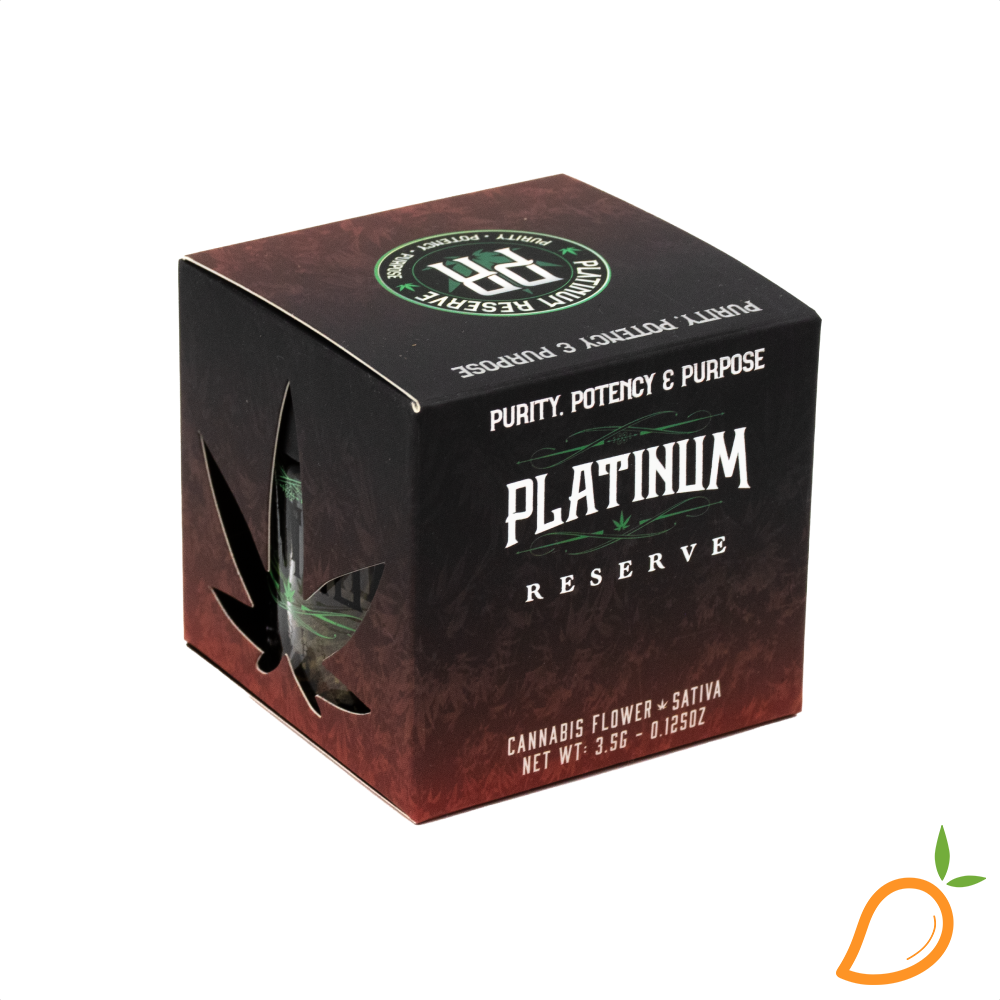 Photograph of product: 3.5g Bruce Banner Prepackaged Flower Platinum Reserve