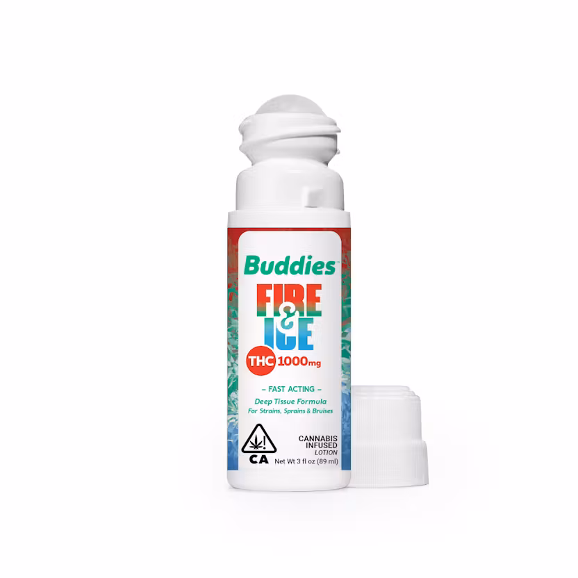 Photograph of product: Buddies - Fire & Ice TH-oui:CBD:CBG:CBN - Topical Roll-On 3oz