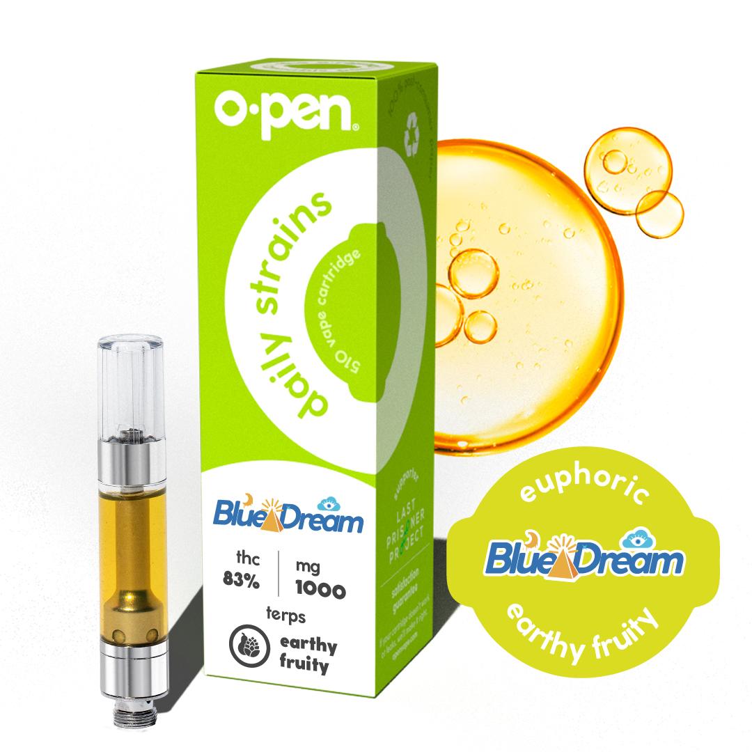 Photograph of product: O.pen 1000mg Daily Strain Blue Dream