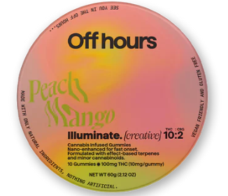 Photograph of product: Off Hours | Illuminate | Gummies | 2:1 TH-oui CBG | 100mg