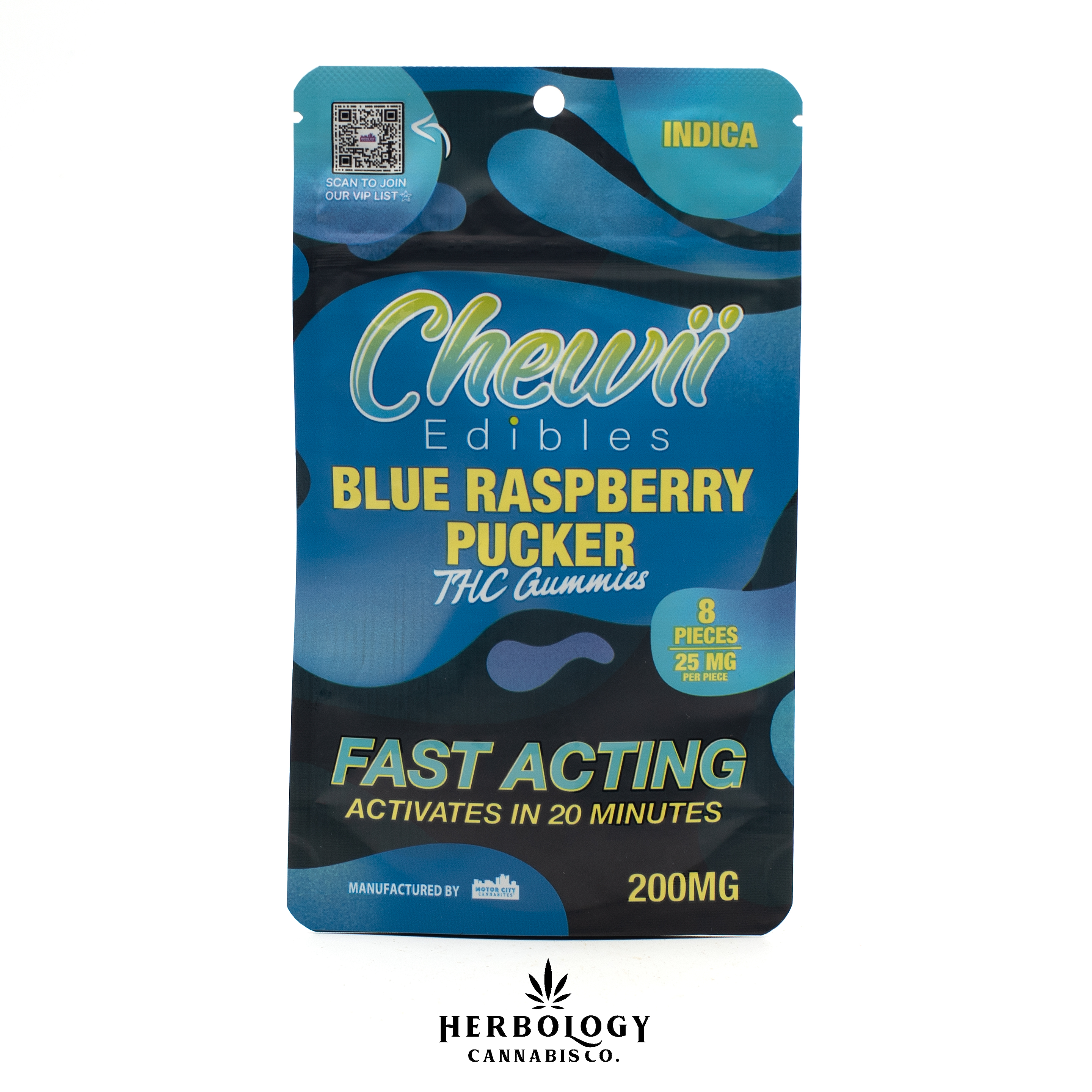 Photograph of product: Chewii | Fast-Acting Gummy | Blue Raspberry Pucker | 200mg