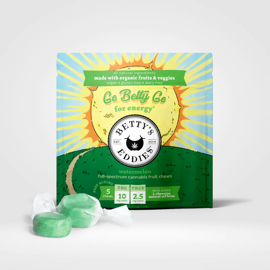 Photograph of product: Go Betty Go Watermelon Chews 10mg 5pk