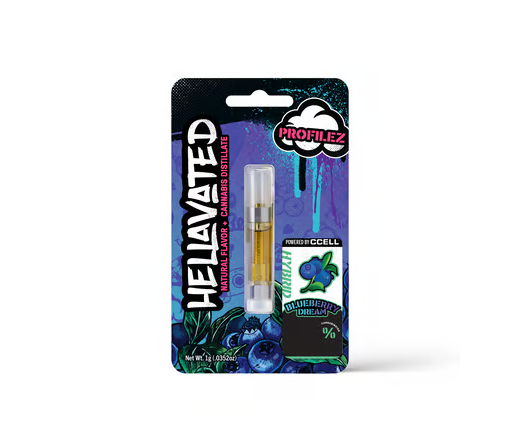 Photograph of product: HELLAVATED - VAPE DISTILLATE - 1G - BLUEBERRY DREAM