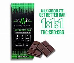 Photograph of product: Remix - Milk Chocolate Get Better Bar 1:1:1 | Live Resin 100MG Edible