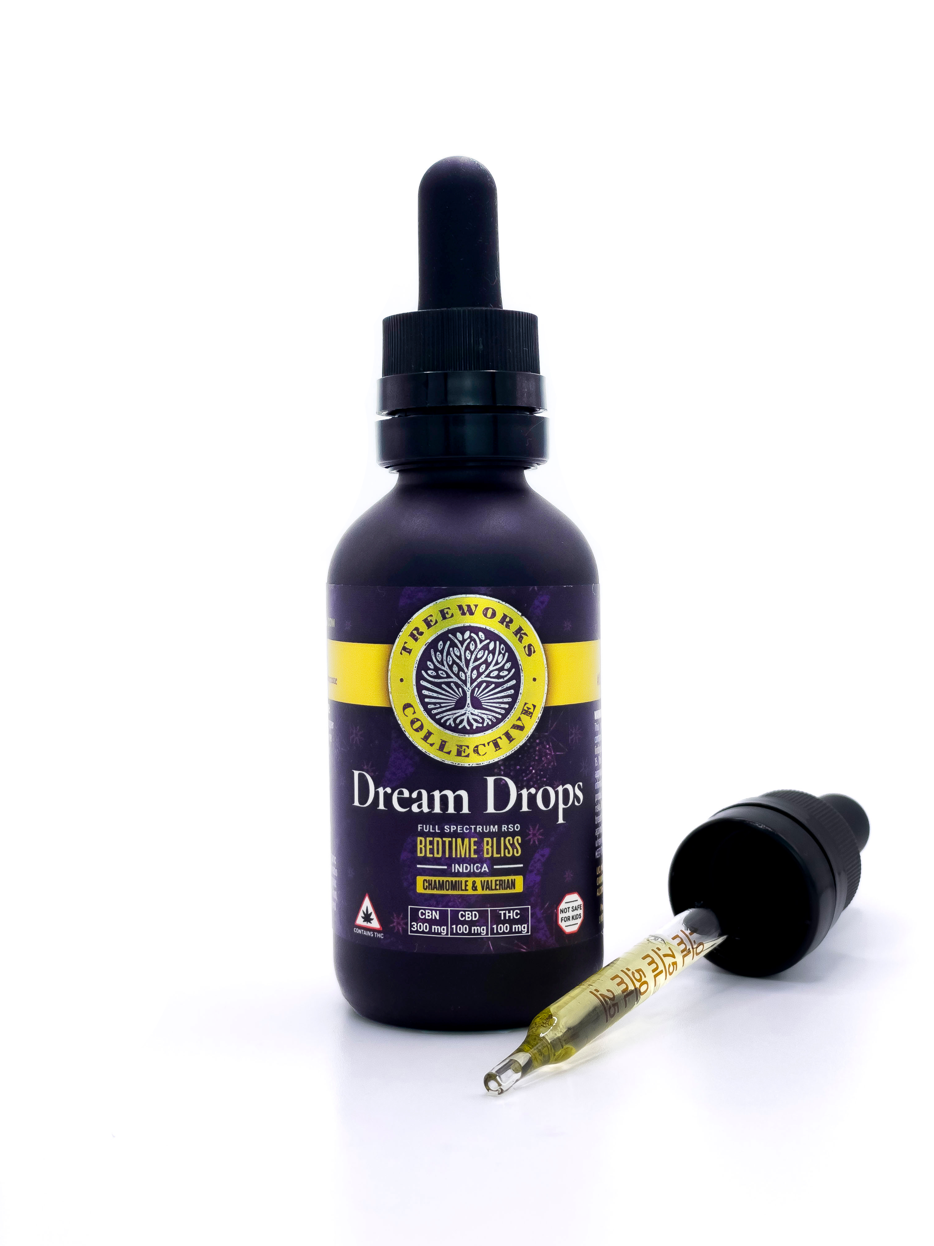 Photograph of Product: Dream Drops - Indica - 500mg TAC (300mg CBN | 100mg CBD | 100mg THC)