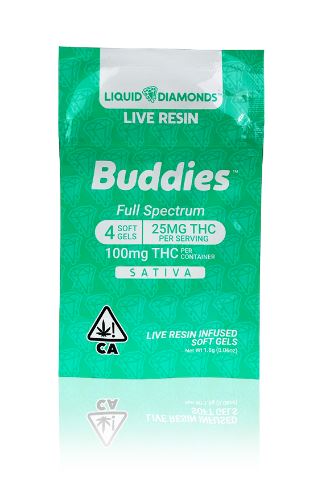 Photograph of product: Buddies TH-oui Oui'd Capsules 25mg 100mg (4 X 25mg)