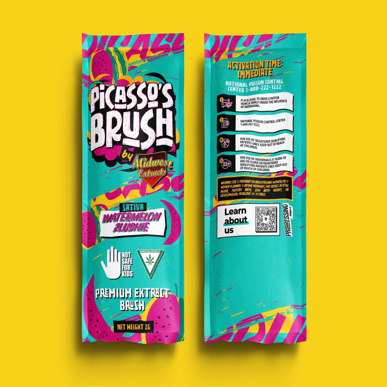 Photograph of product: Midwest Extracts Live Resin Brush   Watermelon Zlushie