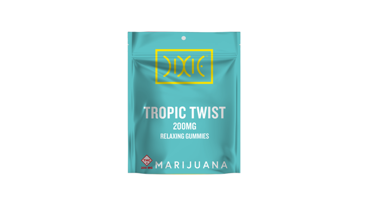 Photograph of product: DIXIE 200MG TROPICAL TWIST RELAXING GUMMIES