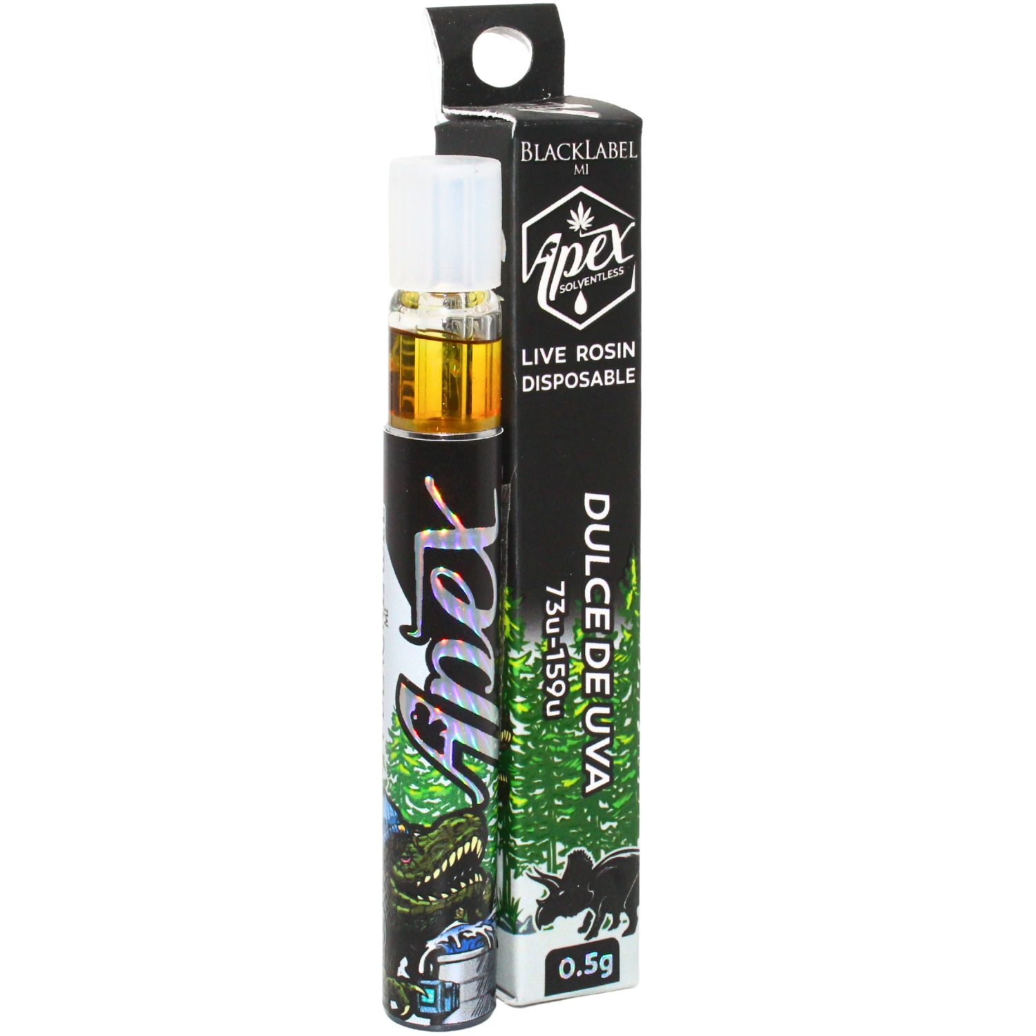 Photograph of product: APEX SOLVENTLESS | DULCE DE UVA LIVE ROSIN DISPOSABLE | .5G